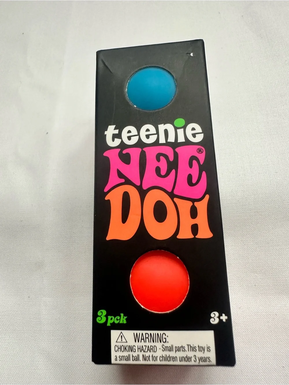 Teenie Nee Doh 3-Pack Toy Balls - Blue & Red